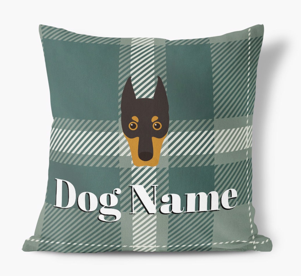 Tartan Pattern: Personalised {breedFullName} Soft Touch Cushion