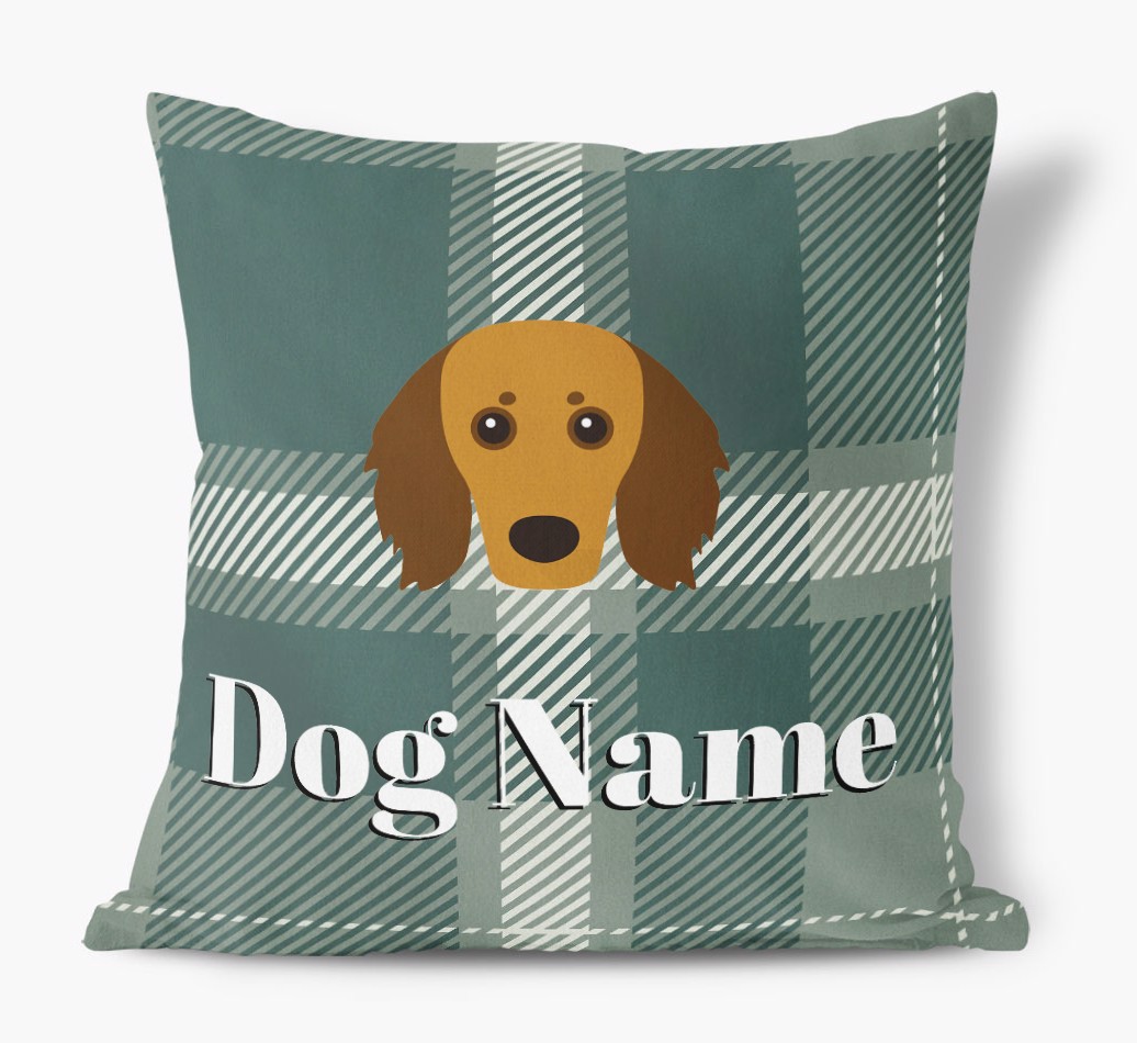 Tartan Pattern: Personalised {breedFullName} Soft Touch Cushion