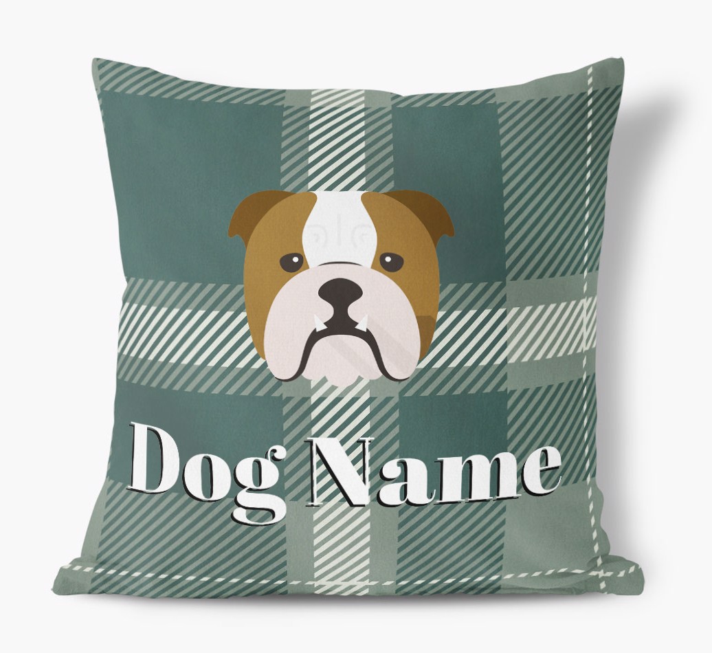 Tartan Pattern: Personalised {breedFullName} Soft Touch Cushion