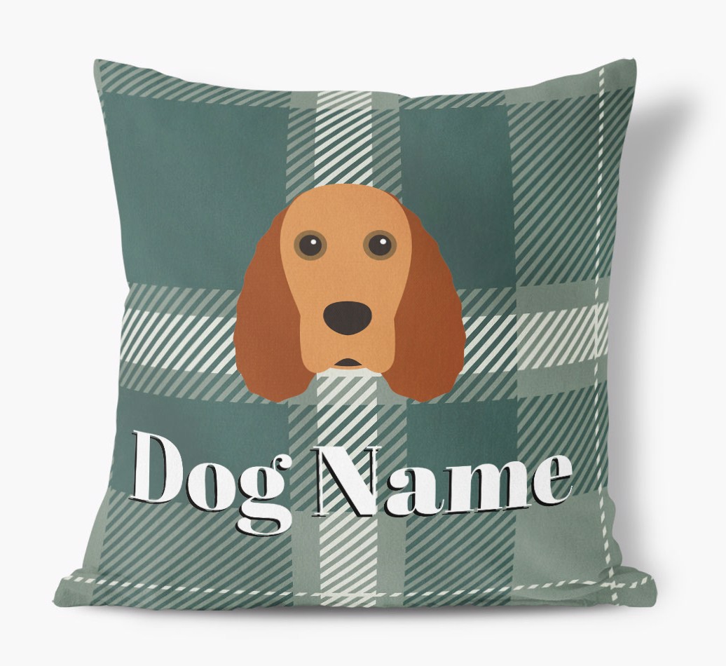 Tartan Pattern: Personalised {breedFullName} Soft Touch Cushion