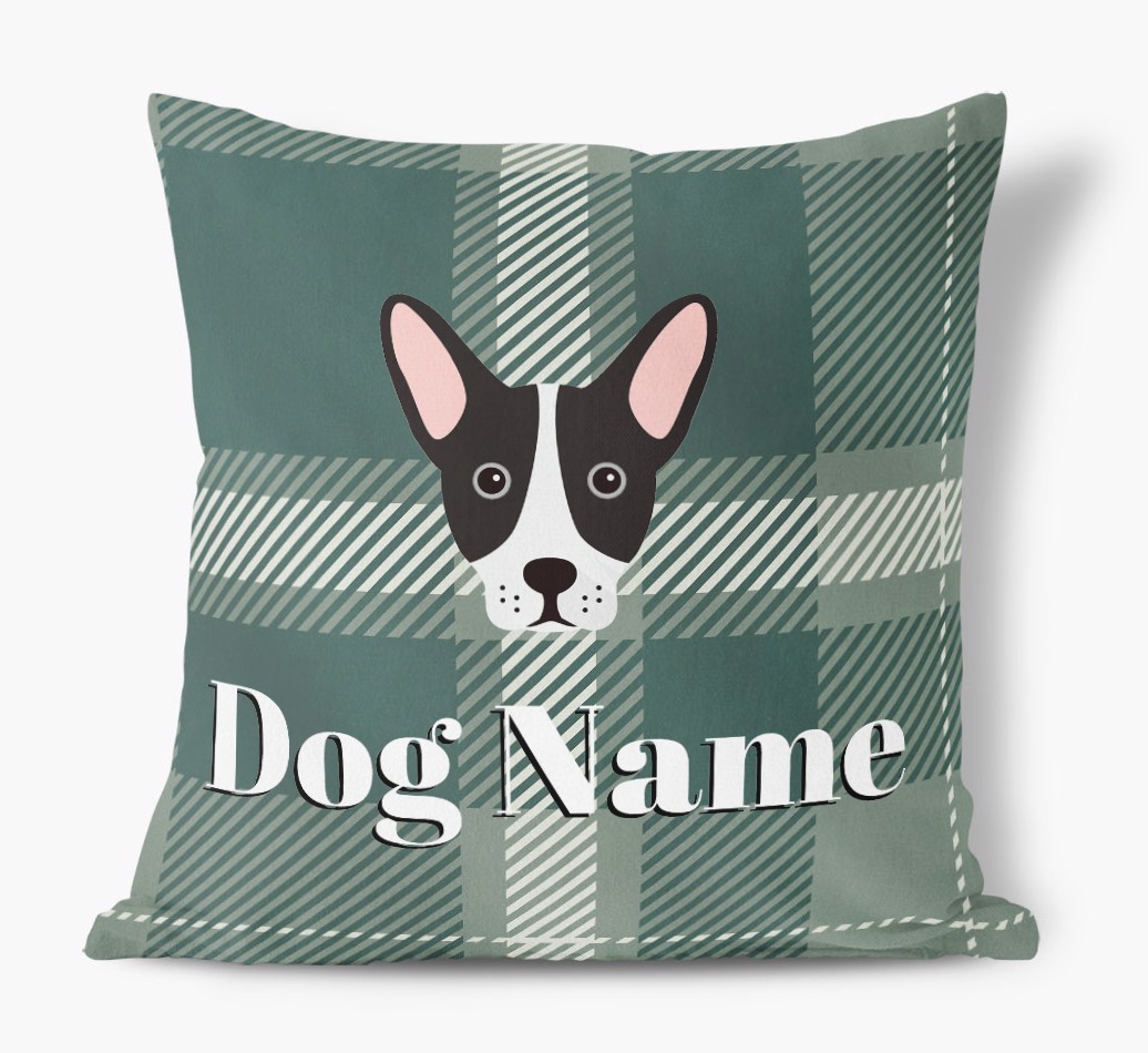 Tartan Pattern: Personalised {breedFullName} Soft Touch Cushion