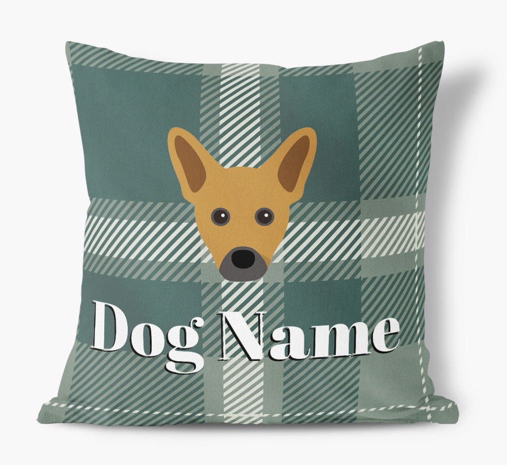 Tartan Pattern: Personalised {breedFullName} Soft Touch Cushion