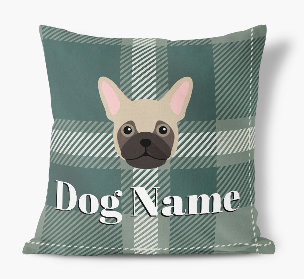 Tartan Pattern: Personalised {breedFullName} Soft Touch Cushion