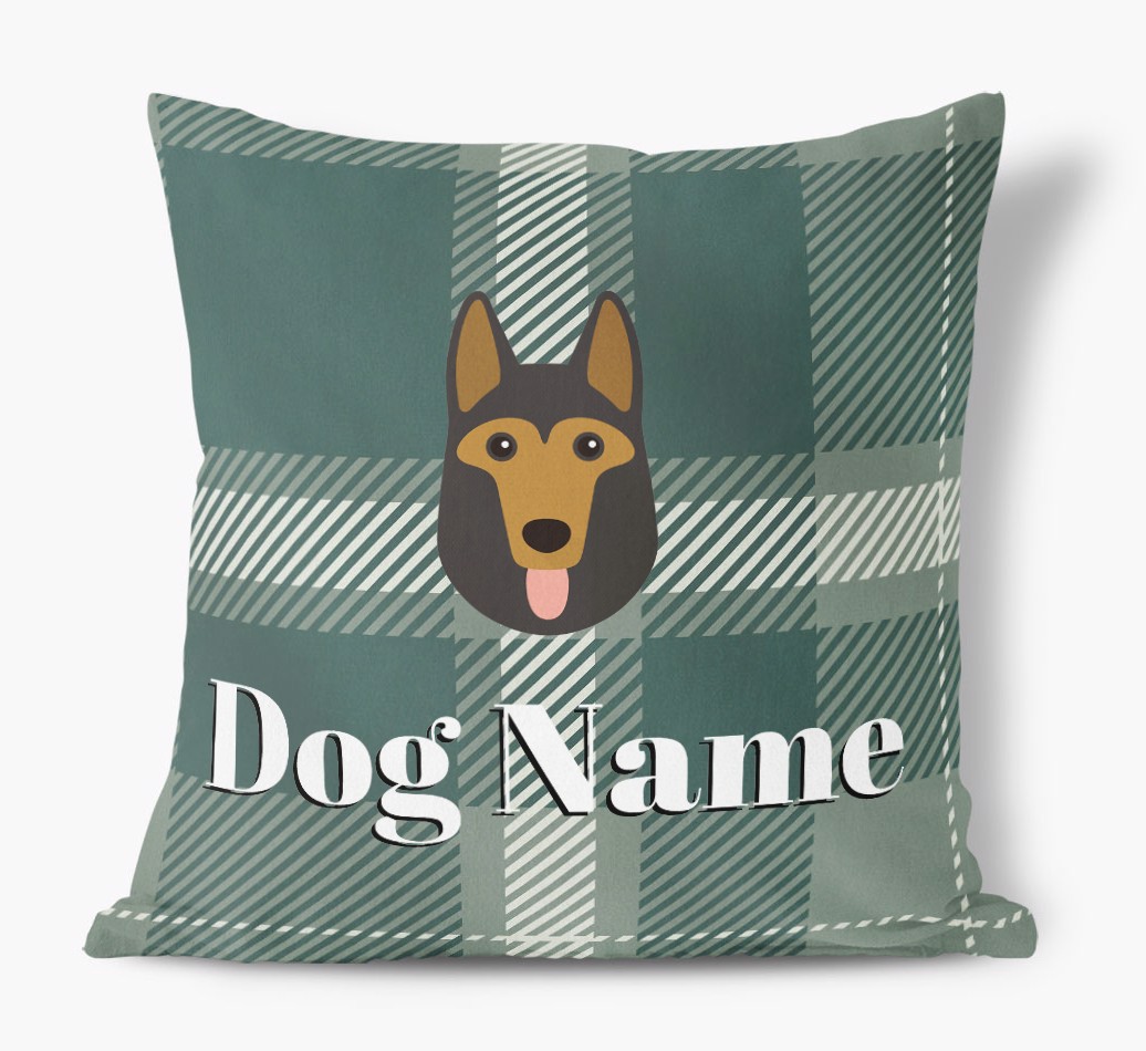 Tartan Pattern: Personalised {breedFullName} Soft Touch Cushion