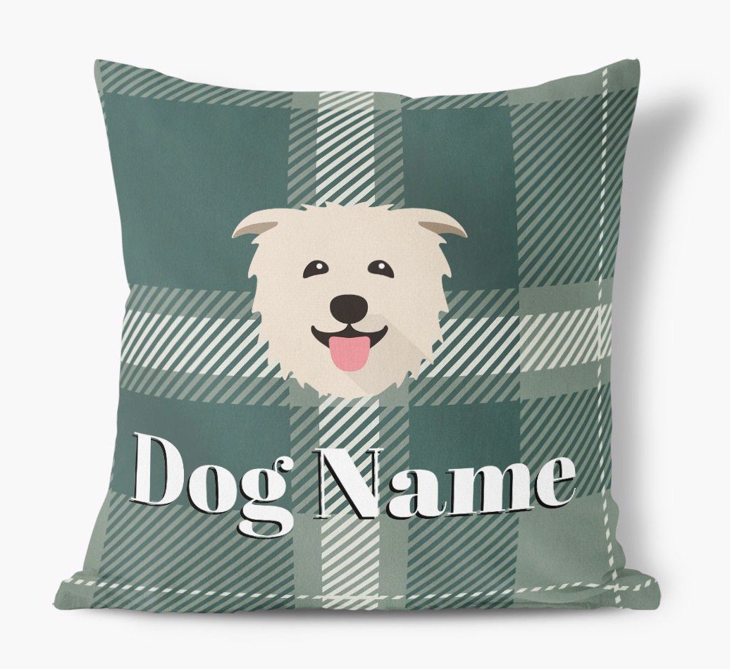 Tartan Pattern: Personalised {breedFullName} Soft Touch Cushion