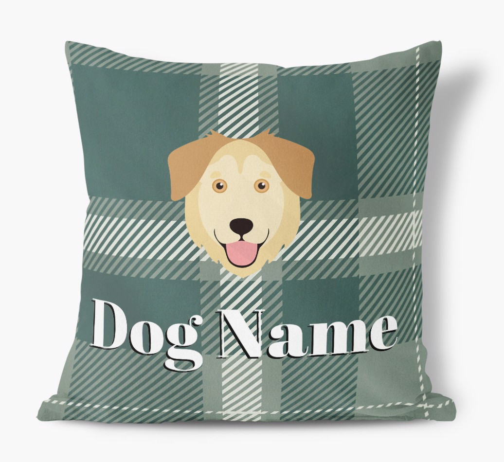 Tartan Pattern: Personalised {breedFullName} Soft Touch Cushion