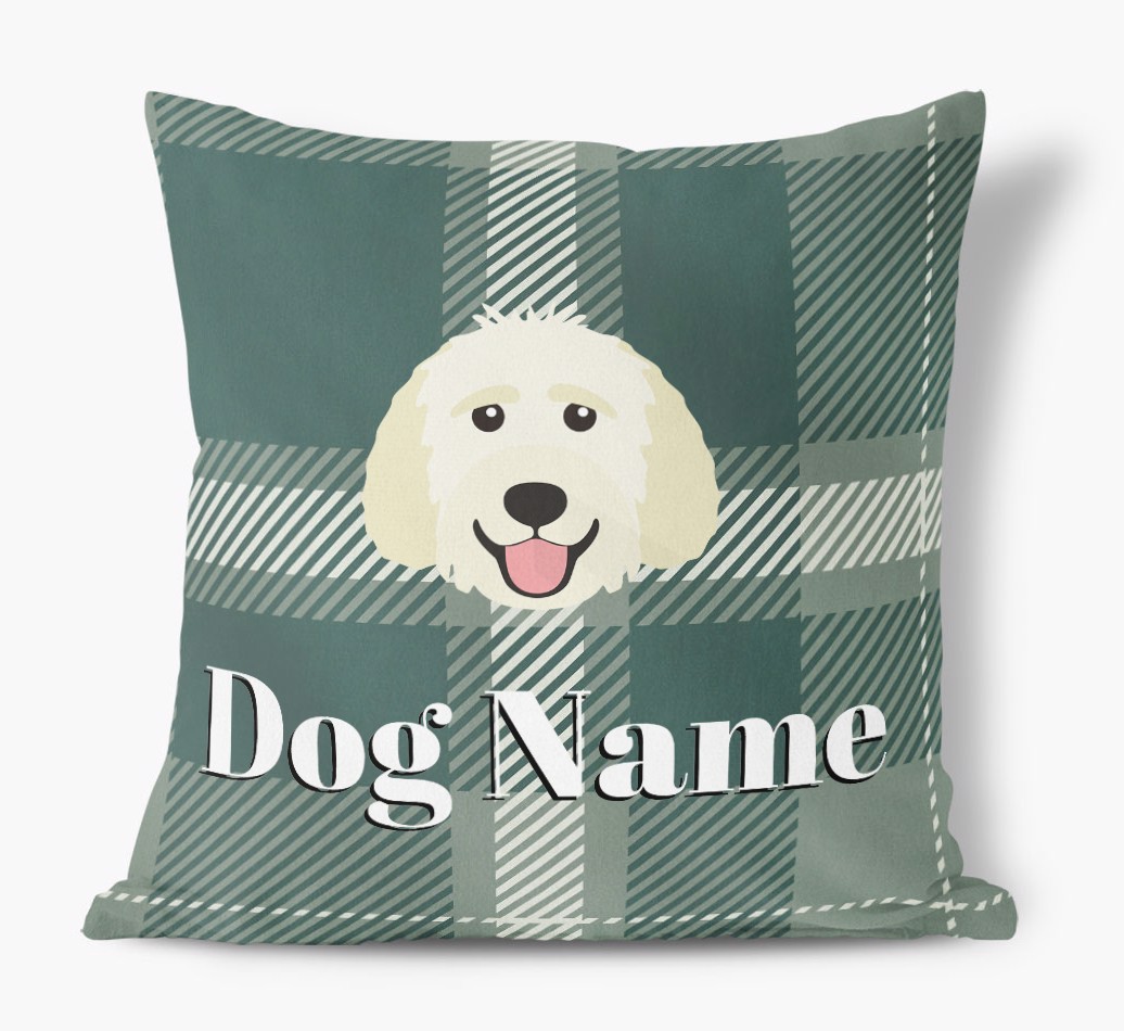Tartan Pattern: Personalised {breedFullName} Soft Touch Cushion