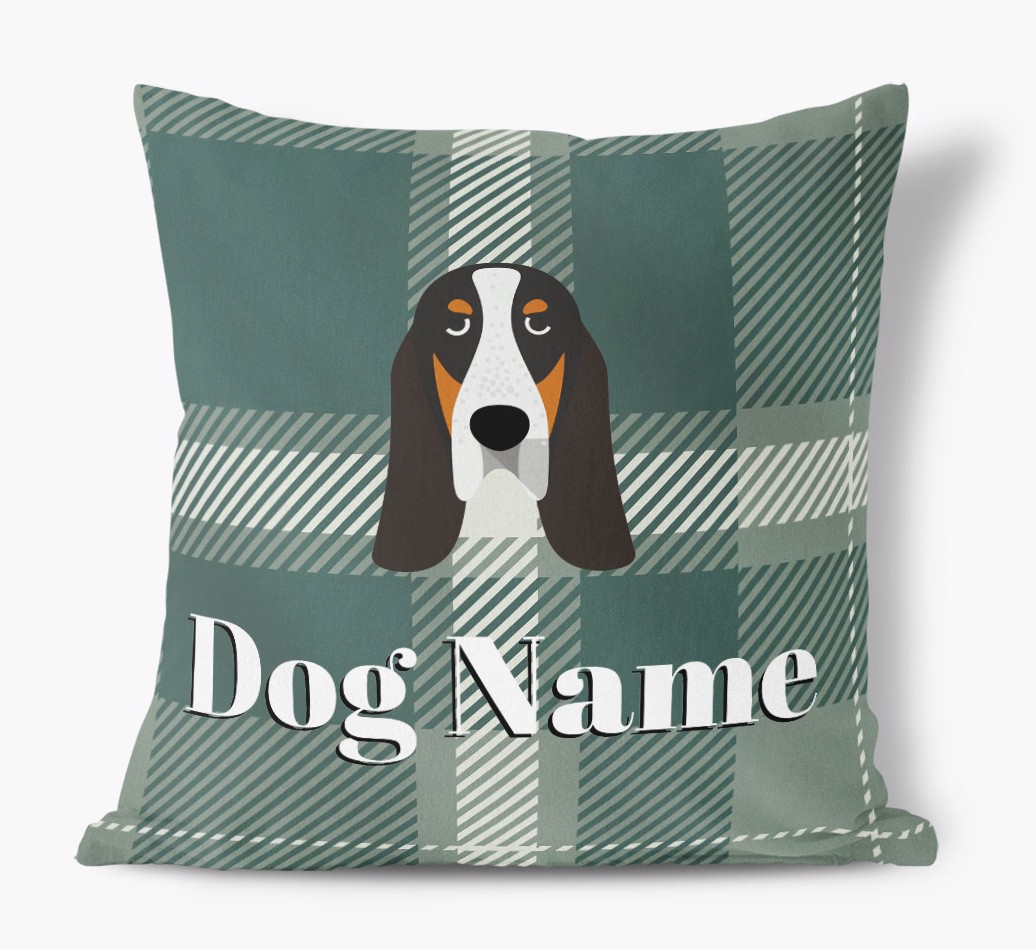 Tartan Pattern: Personalised {breedFullName} Soft Touch Cushion