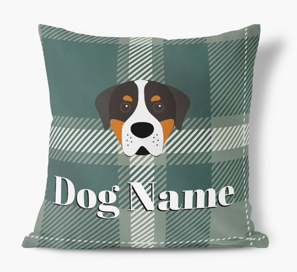 Tartan Pattern: Personalised {breedFullName} Soft Touch Cushion