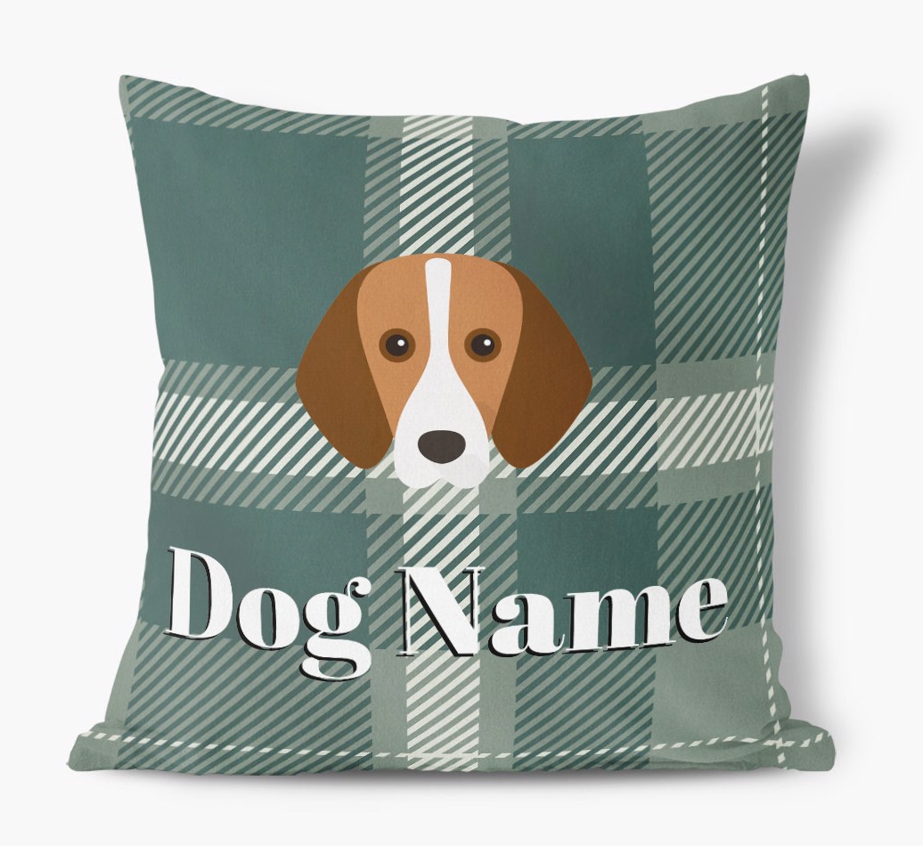 Tartan Pattern: Personalised {breedFullName} Soft Touch Cushion