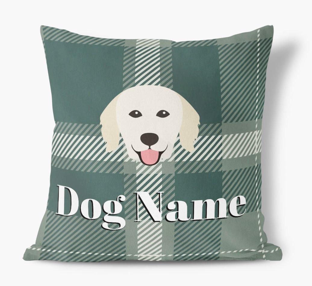 Tartan Pattern: Personalised {breedFullName} Soft Touch Cushion