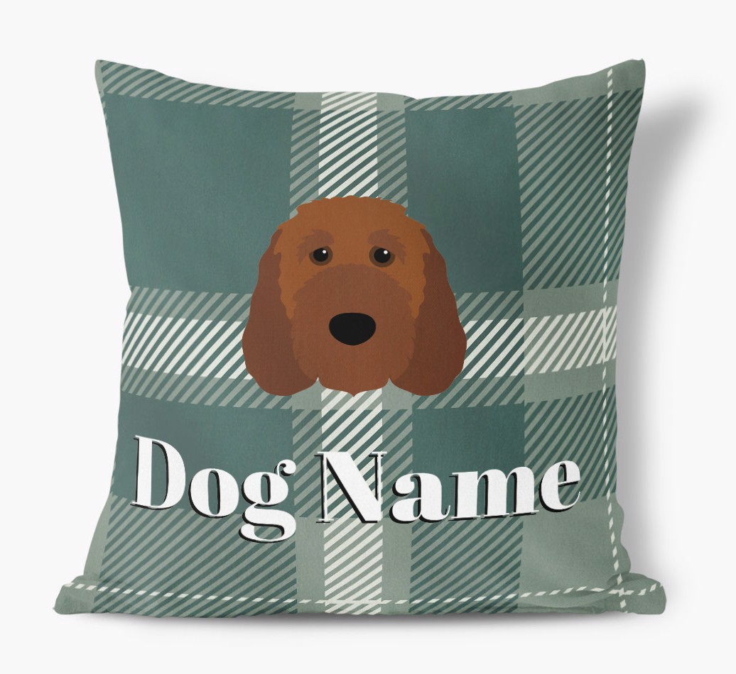 Tartan Pattern: Personalised {breedFullName} Soft Touch Cushion