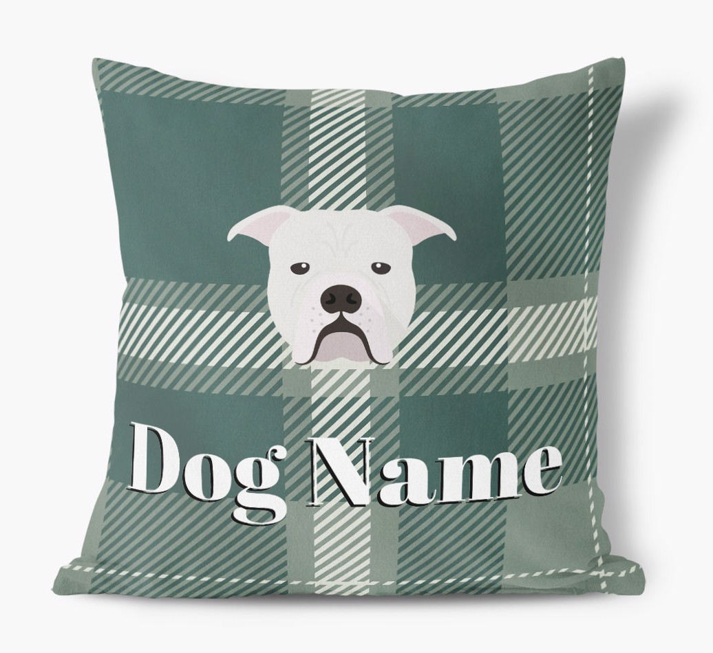 Tartan Pattern: Personalised {breedFullName} Soft Touch Cushion