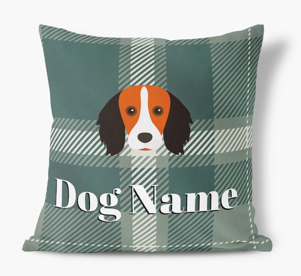 Tartan Pattern: Personalised {breedFullName} Soft Touch Cushion