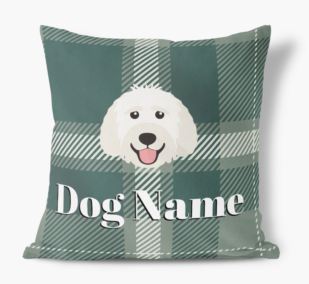 Tartan Pattern: Personalised {breedFullName} Soft Touch Cushion