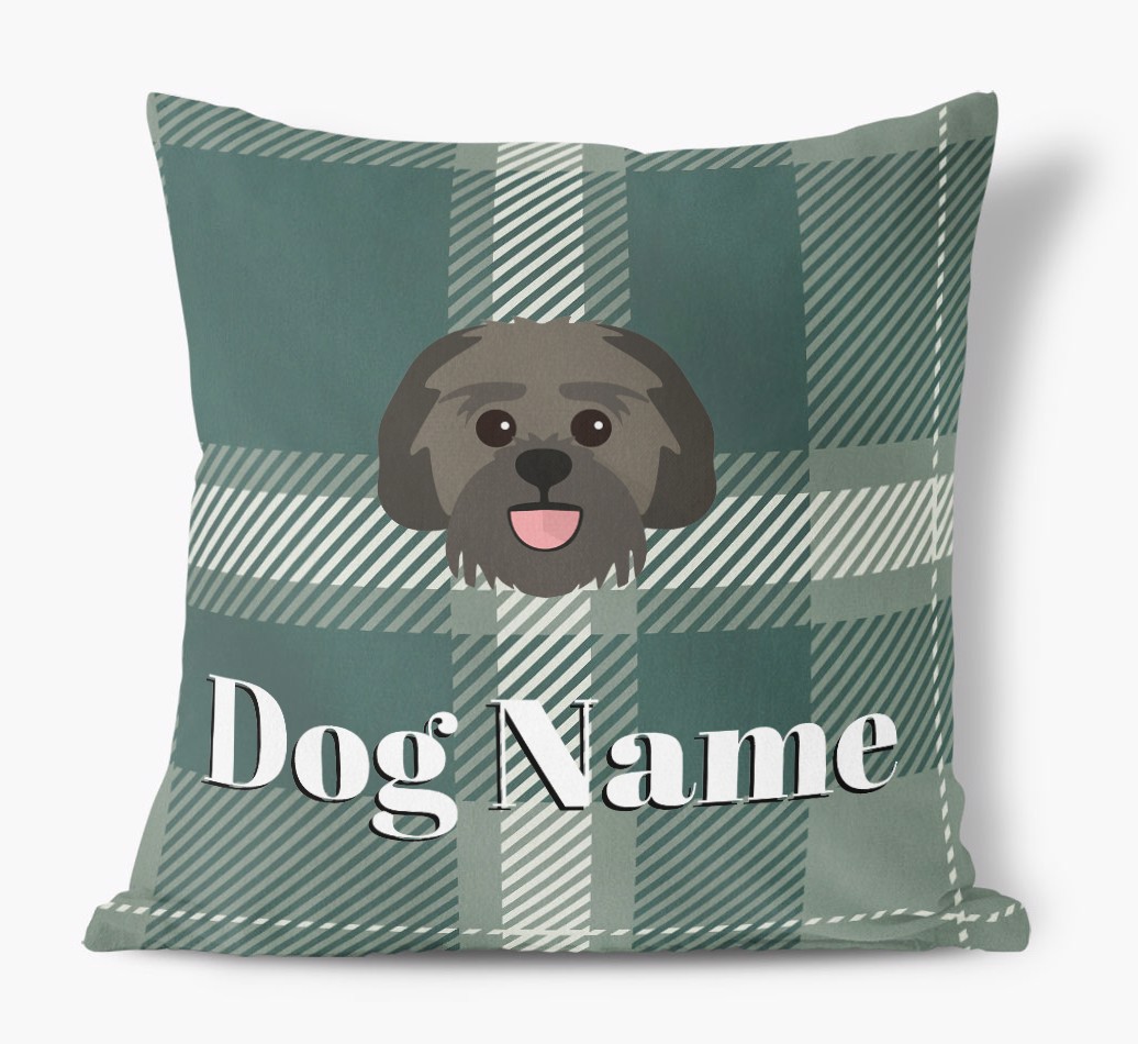 Tartan Pattern: Personalised {breedFullName} Soft Touch Cushion