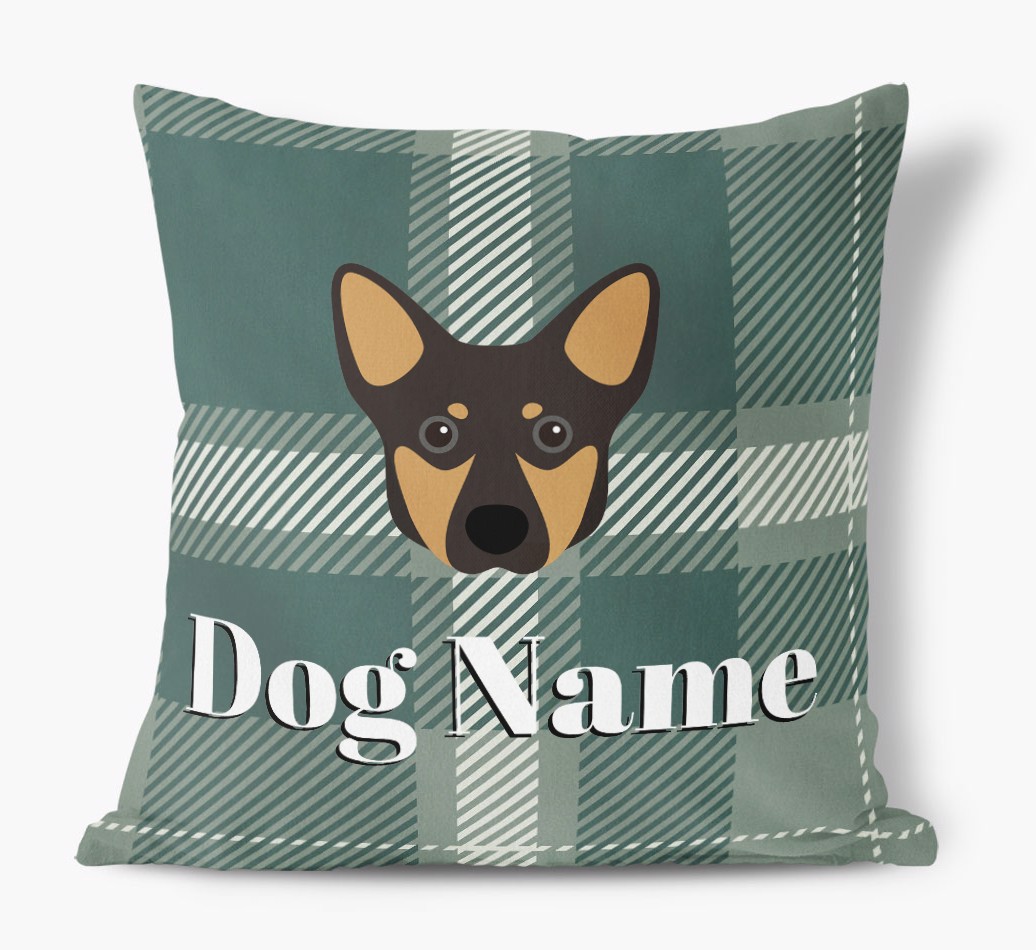 Tartan Pattern: Personalised {breedFullName} Soft Touch Cushion