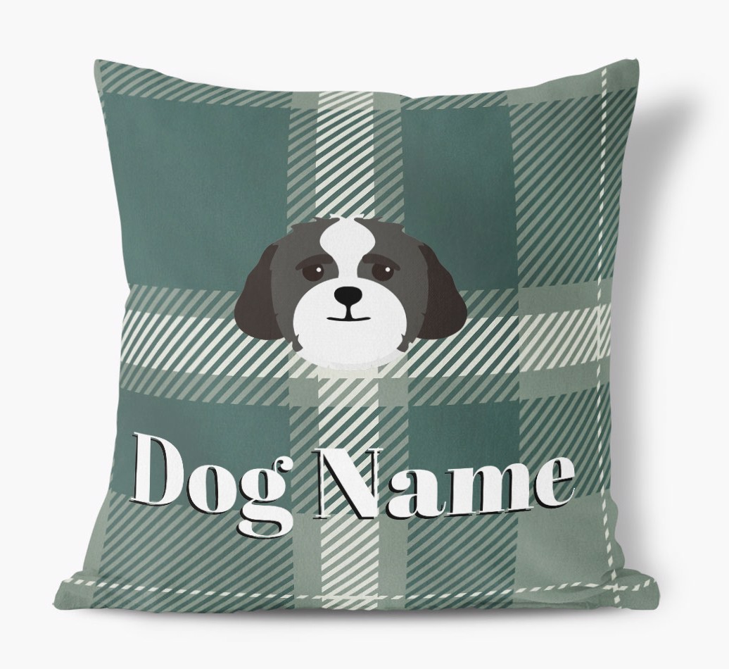 Tartan Pattern: Personalised {breedFullName} Soft Touch Cushion