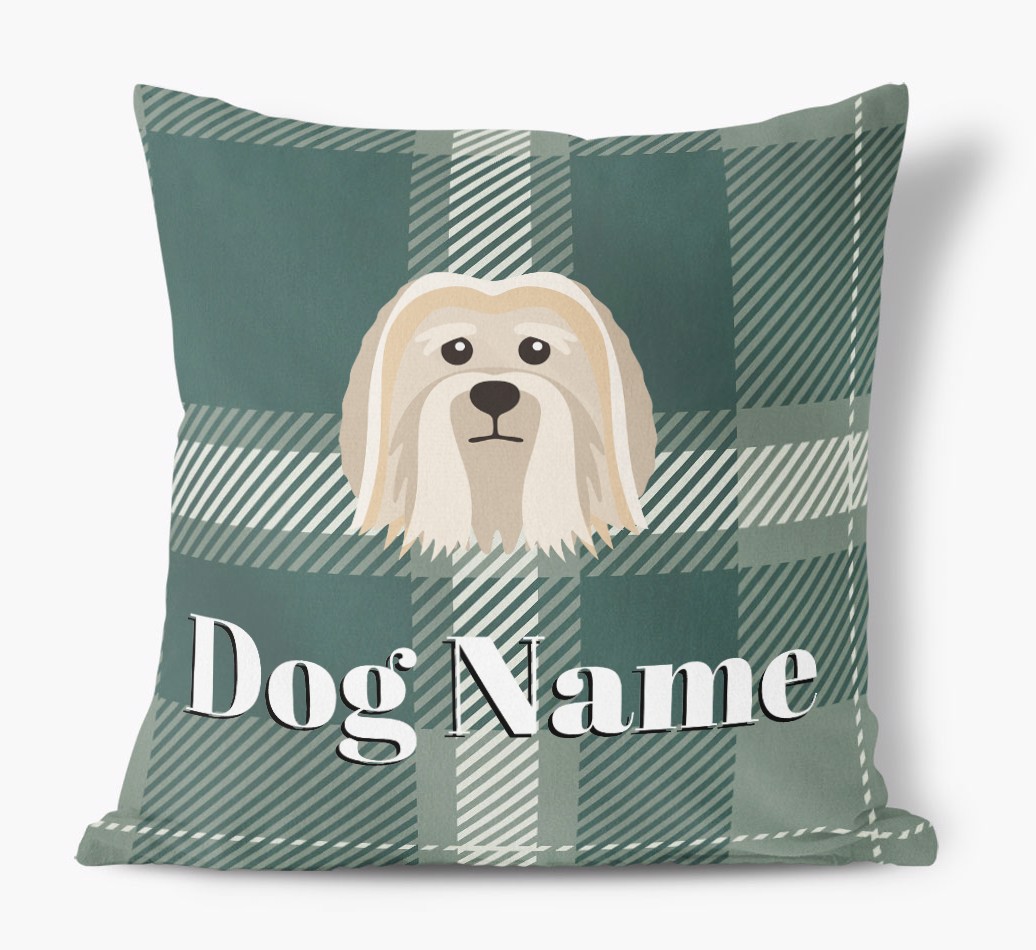 Tartan Pattern: Personalised {breedFullName} Soft Touch Cushion