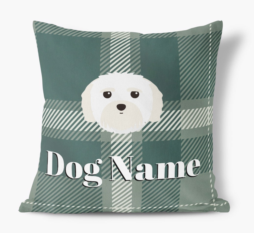 Tartan Pattern: Personalised {breedFullName} Soft Touch Cushion