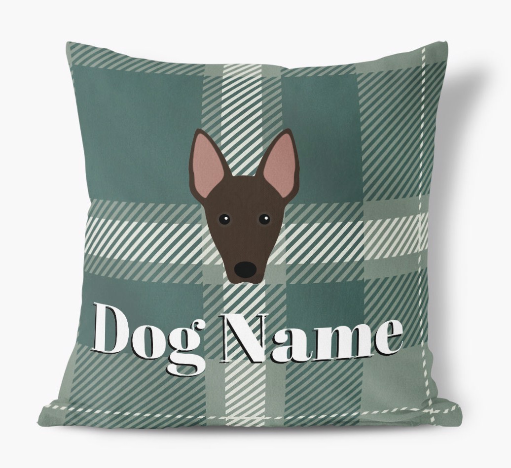 Tartan Pattern: Personalised {breedFullName} Soft Touch Cushion