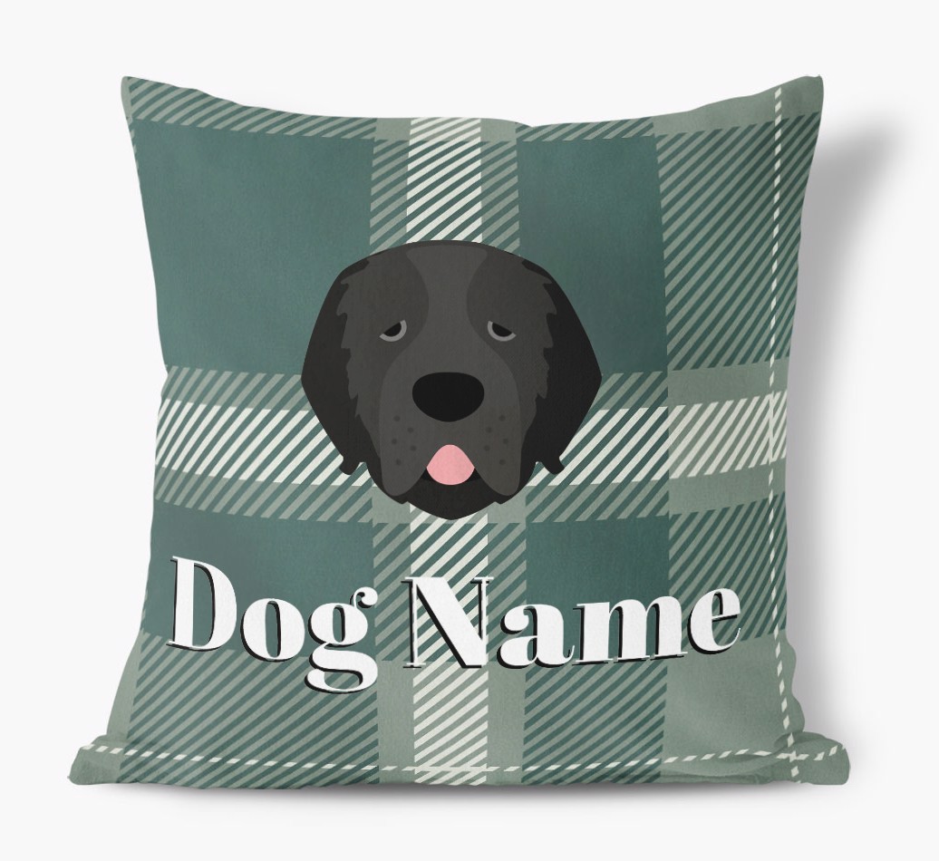 Tartan Pattern: Personalised {breedFullName} Soft Touch Cushion