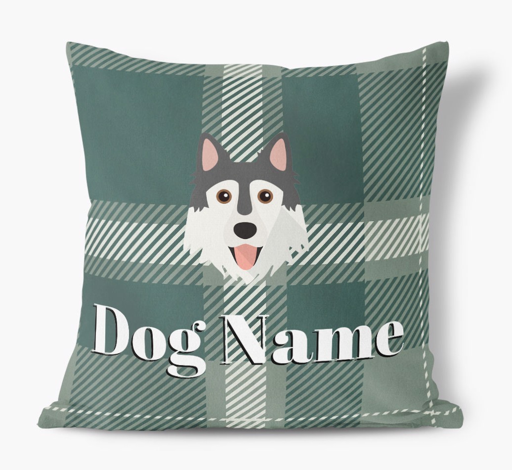 Tartan Pattern: Personalised {breedFullName} Soft Touch Cushion
