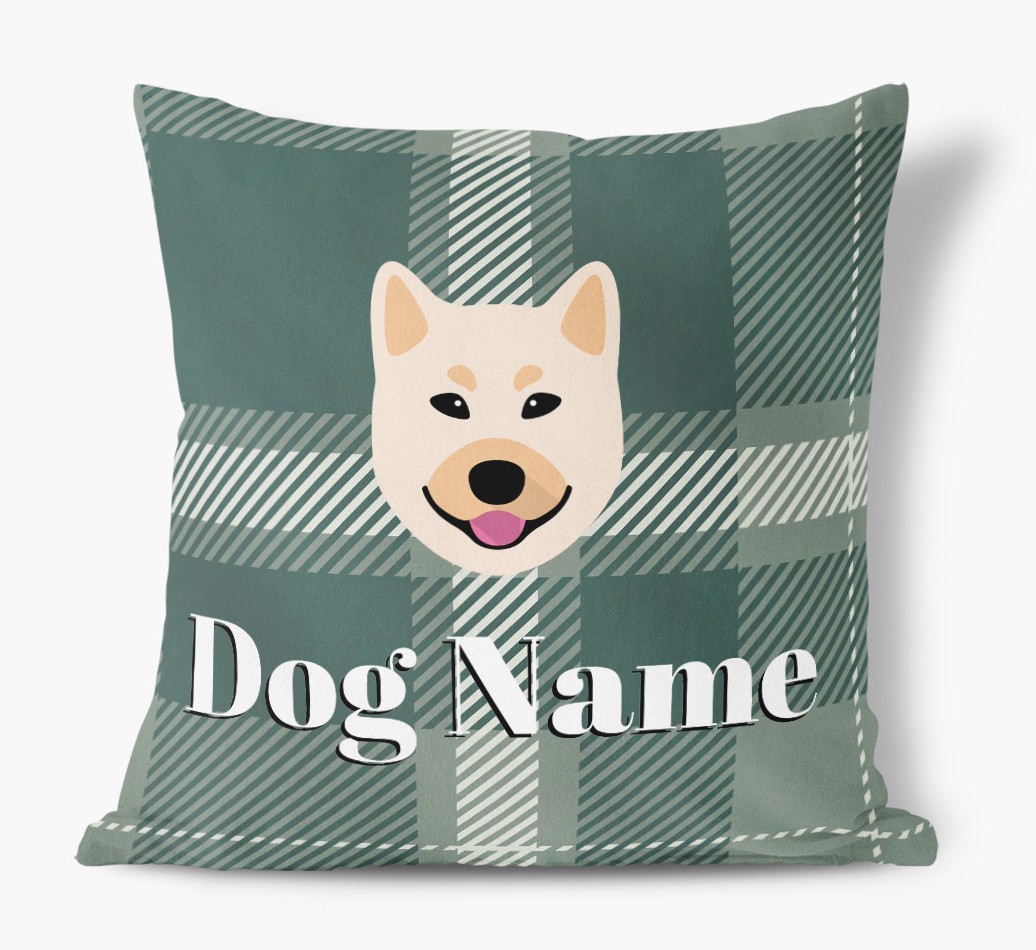 Tartan Pattern: Personalised {breedFullName} Soft Touch Cushion