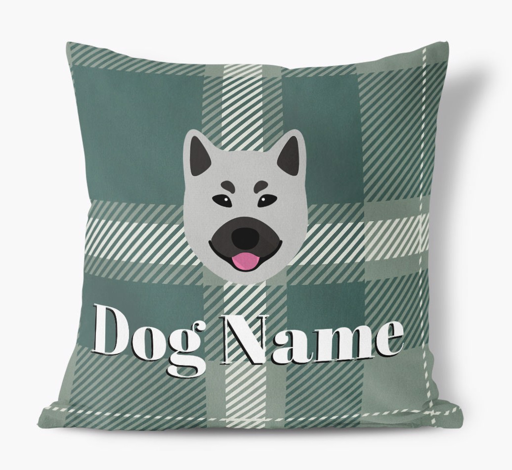 Tartan Pattern: Personalised {breedFullName} Soft Touch Cushion