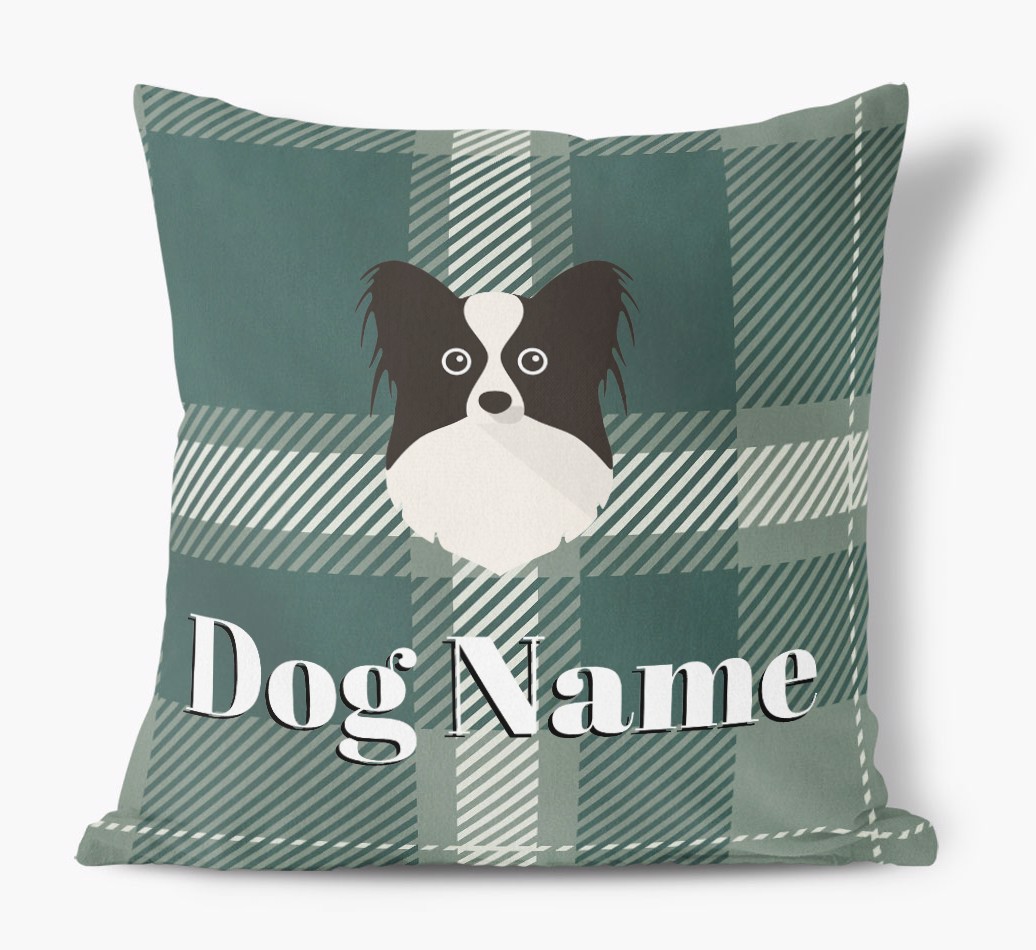 Tartan Pattern: Personalised {breedFullName} Soft Touch Cushion