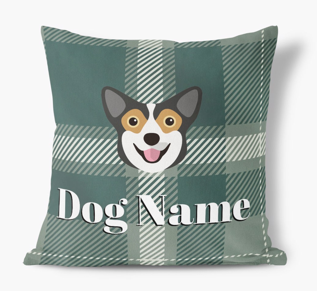 Tartan Pattern: Personalised {breedFullName} Soft Touch Cushion