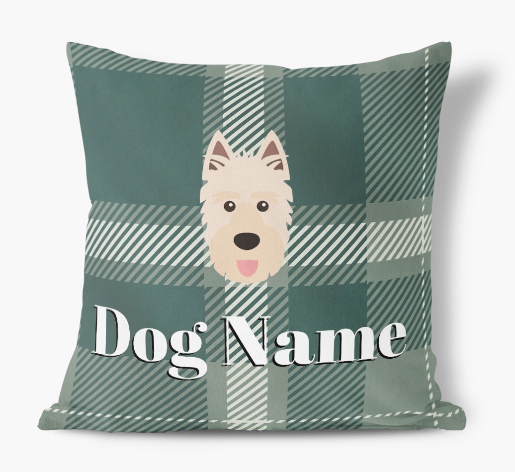 Tartan Pattern: Personalised {breedFullName} Soft Touch Cushion
