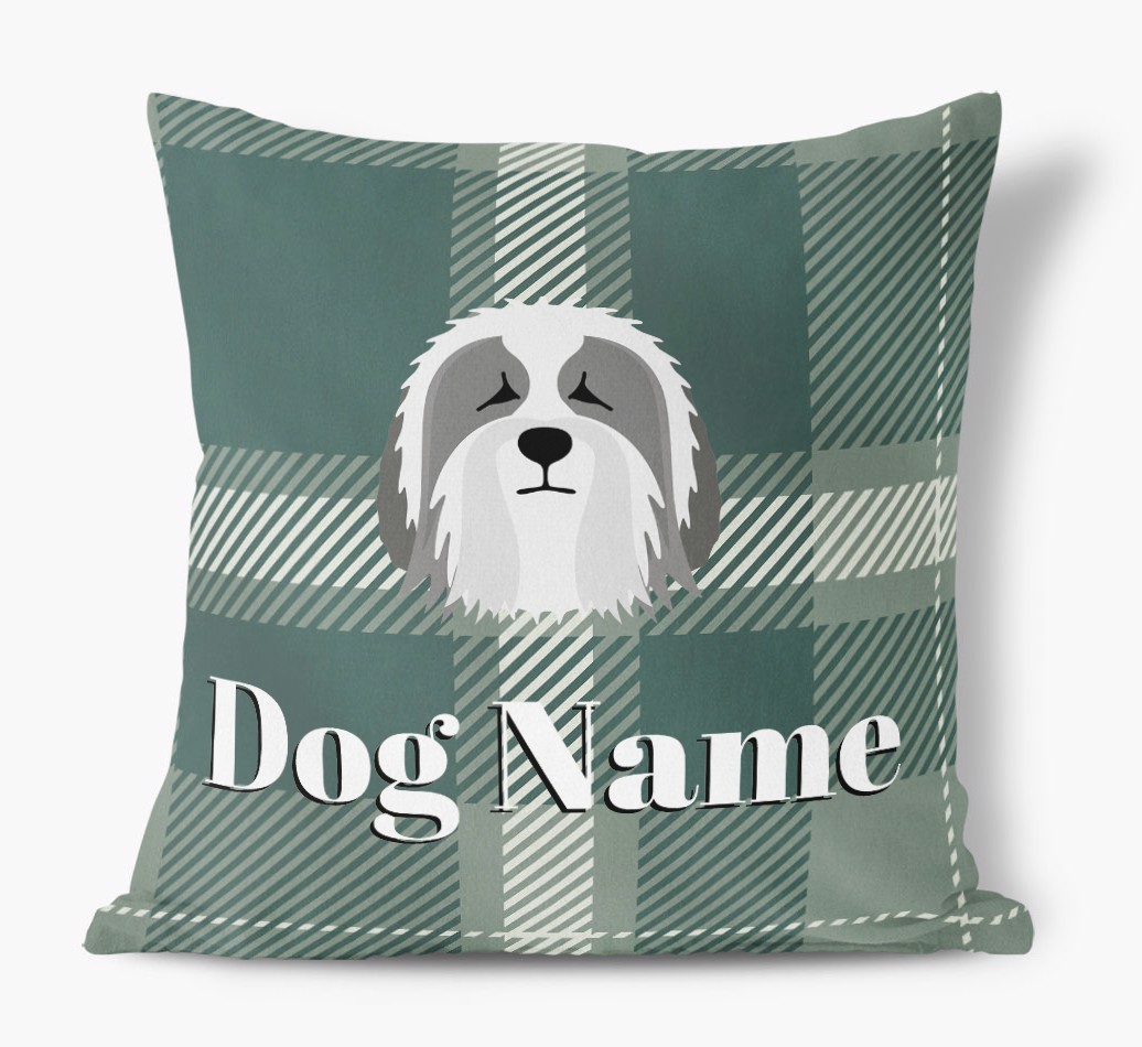 Tartan Pattern: Personalised {breedFullName} Soft Touch Cushion