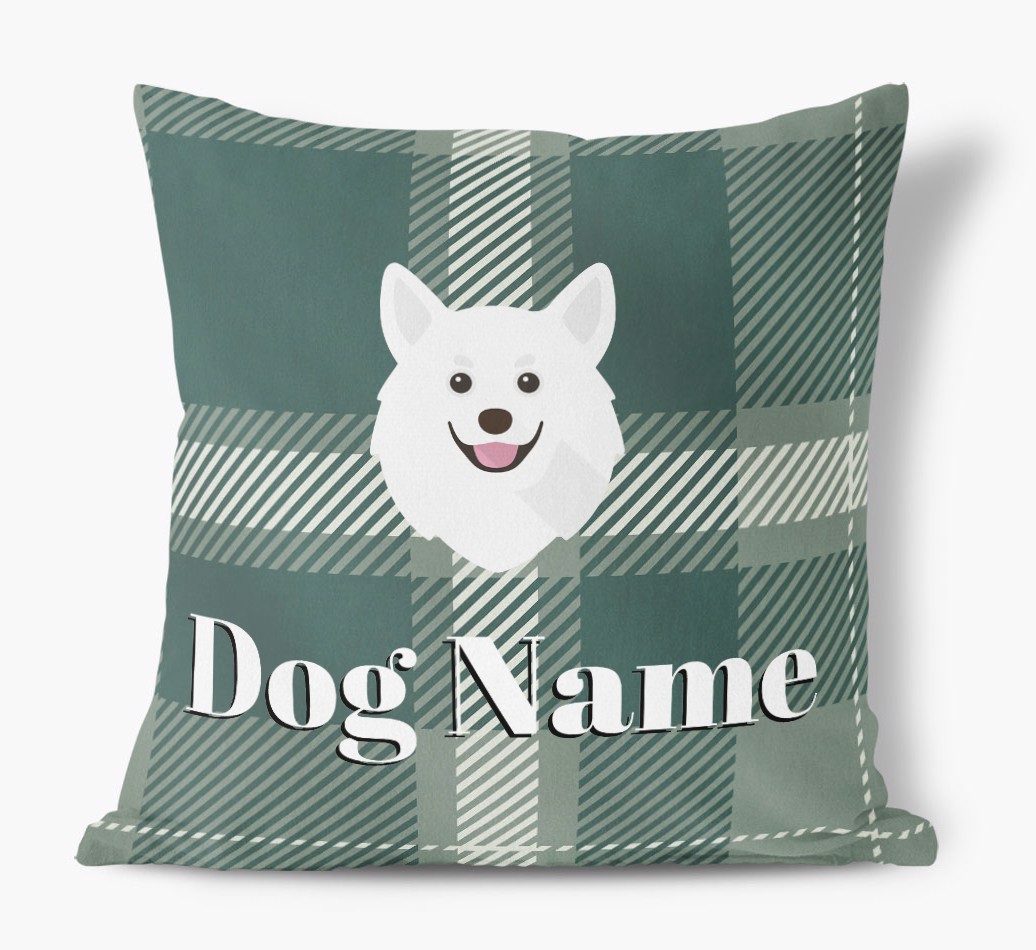 Tartan Pattern: Personalised {breedFullName} Soft Touch Cushion