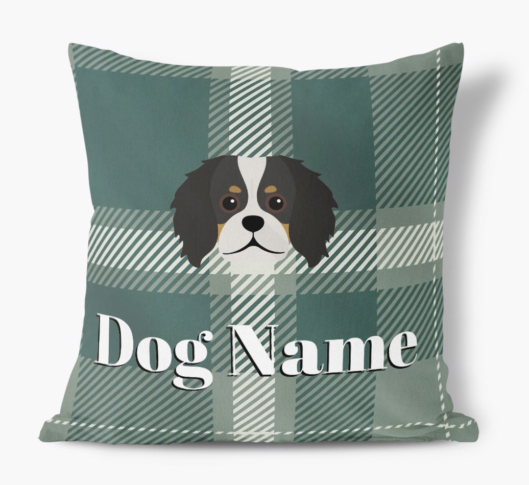 Tartan Pattern: Personalised {breedFullName} Soft Touch Cushion