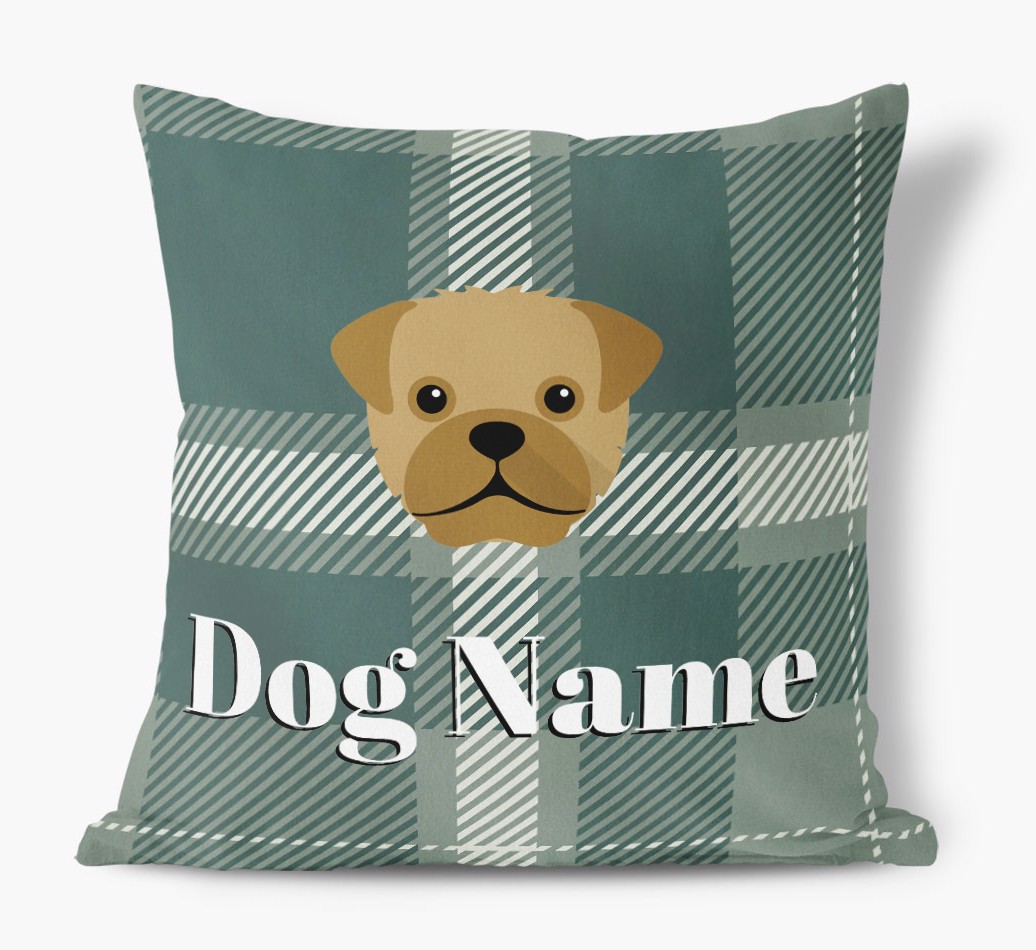 Tartan Pattern: Personalised {breedFullName} Soft Touch Cushion