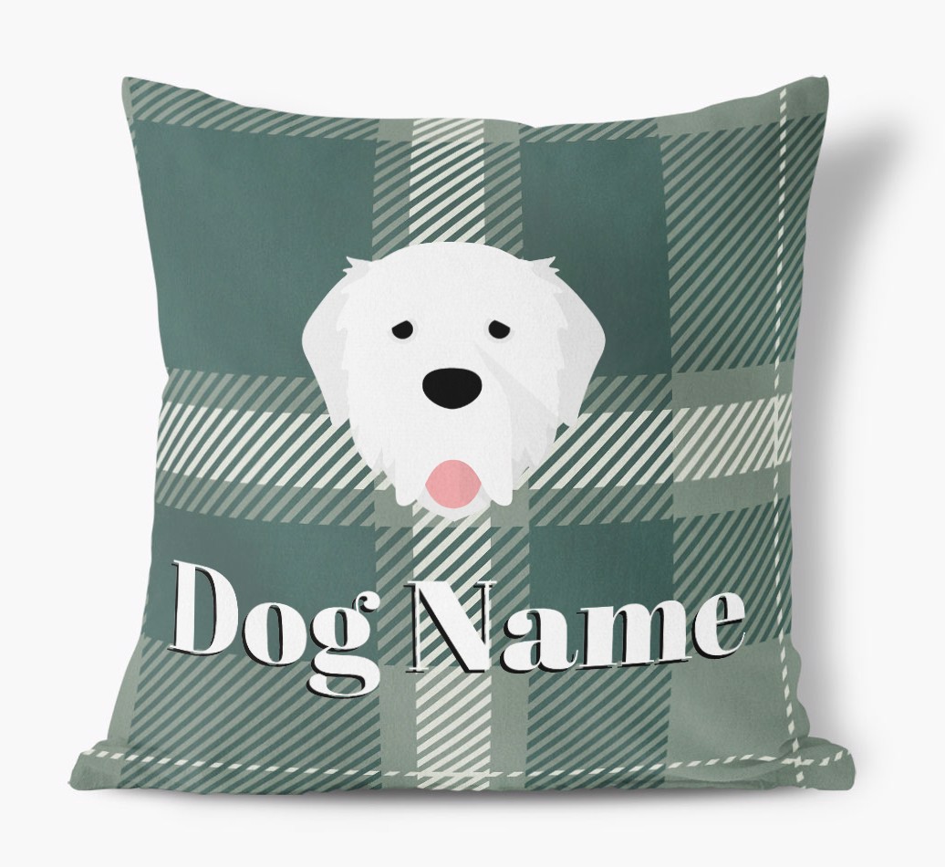 Tartan Pattern: Personalised {breedFullName} Soft Touch Cushion