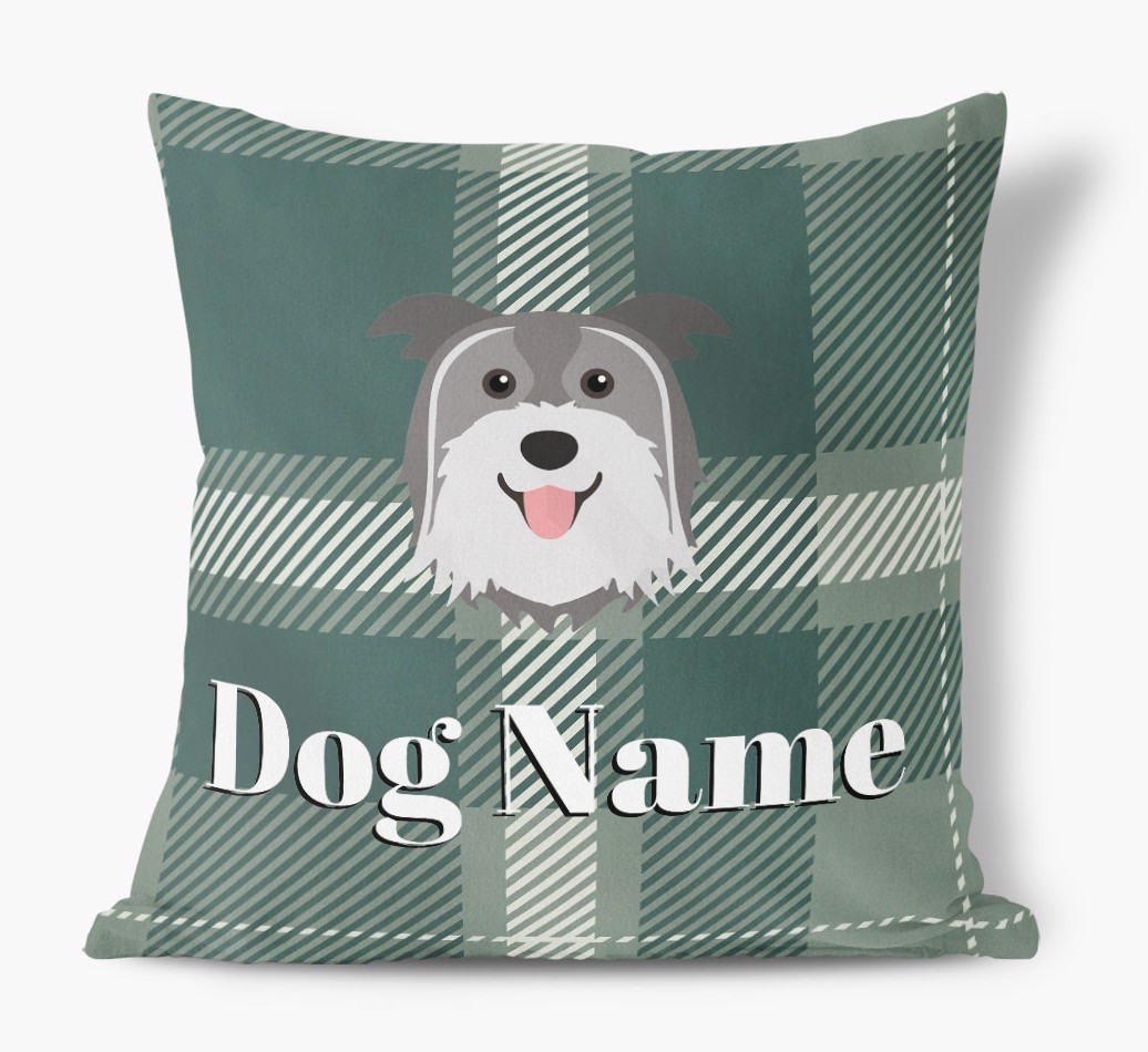 Tartan Pattern: Personalised {breedFullName} Soft Touch Cushion