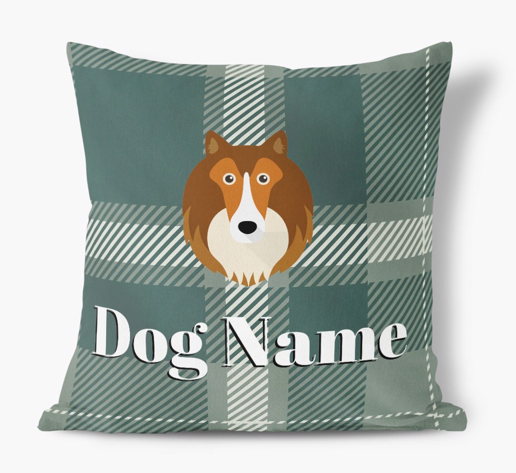 Tartan Pattern: Personalised {breedFullName} Soft Touch Cushion