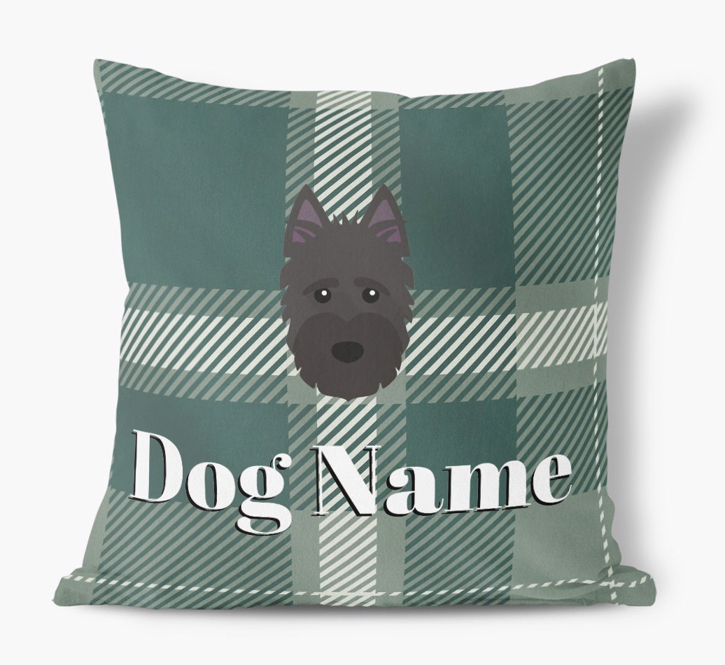 Tartan Pattern: Personalised {breedFullName} Soft Touch Cushion