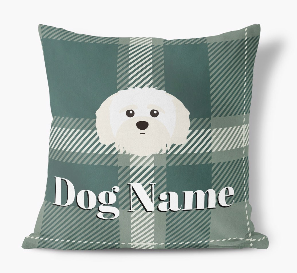Tartan Pattern: Personalised {breedFullName} Soft Touch Cushion