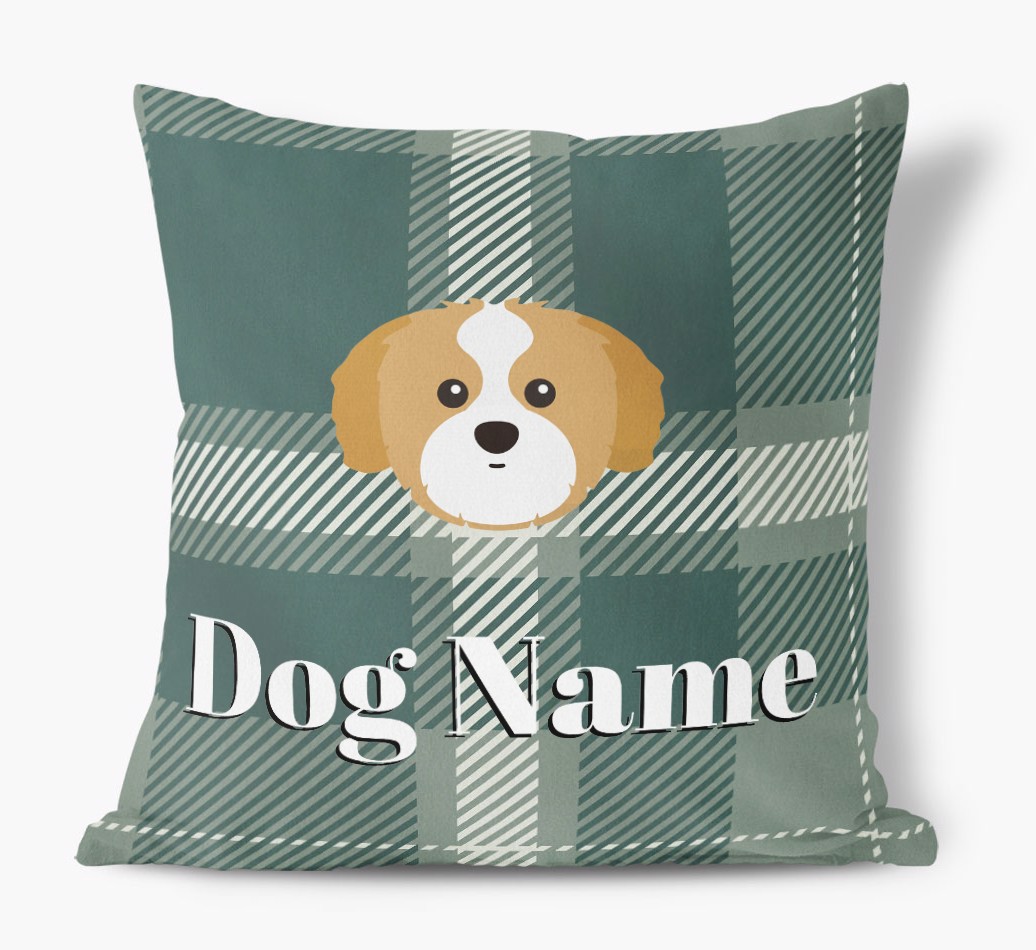 Tartan Pattern: Personalised {breedFullName} Soft Touch Cushion