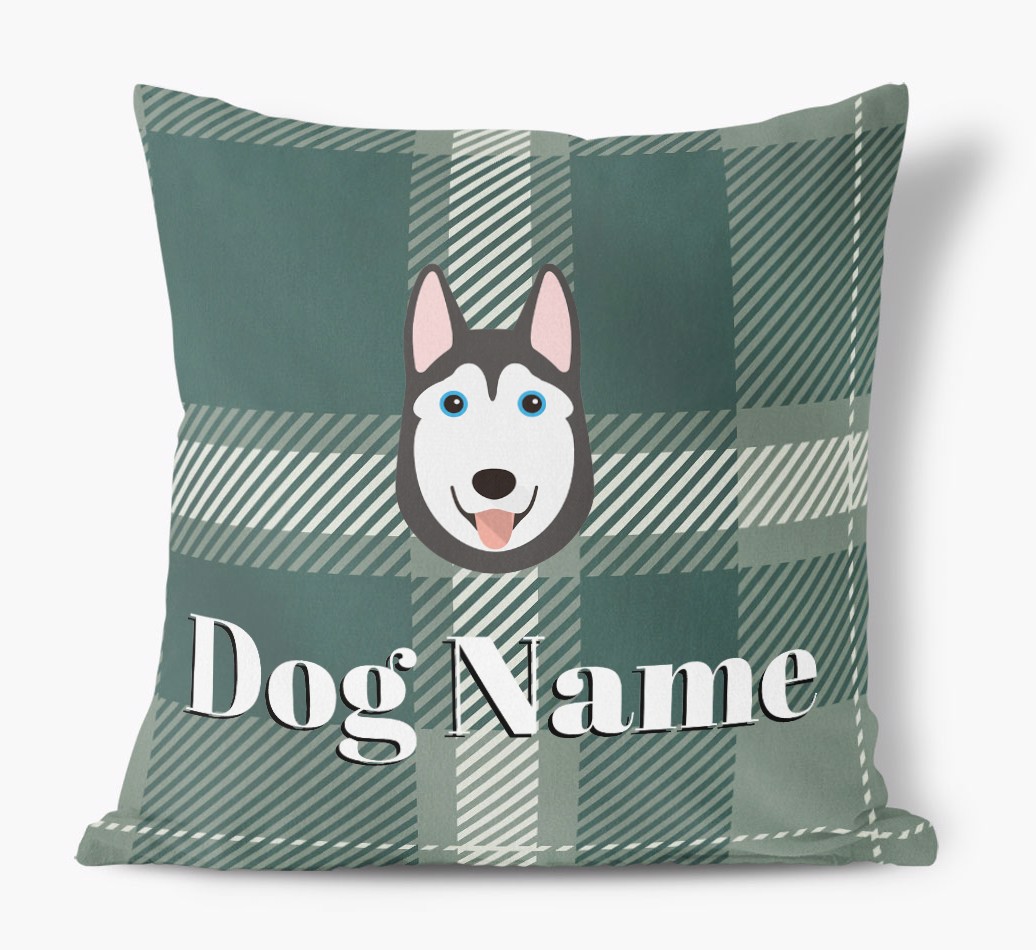 Tartan Pattern: Personalized {breedFullName} Soft Touch Pillow