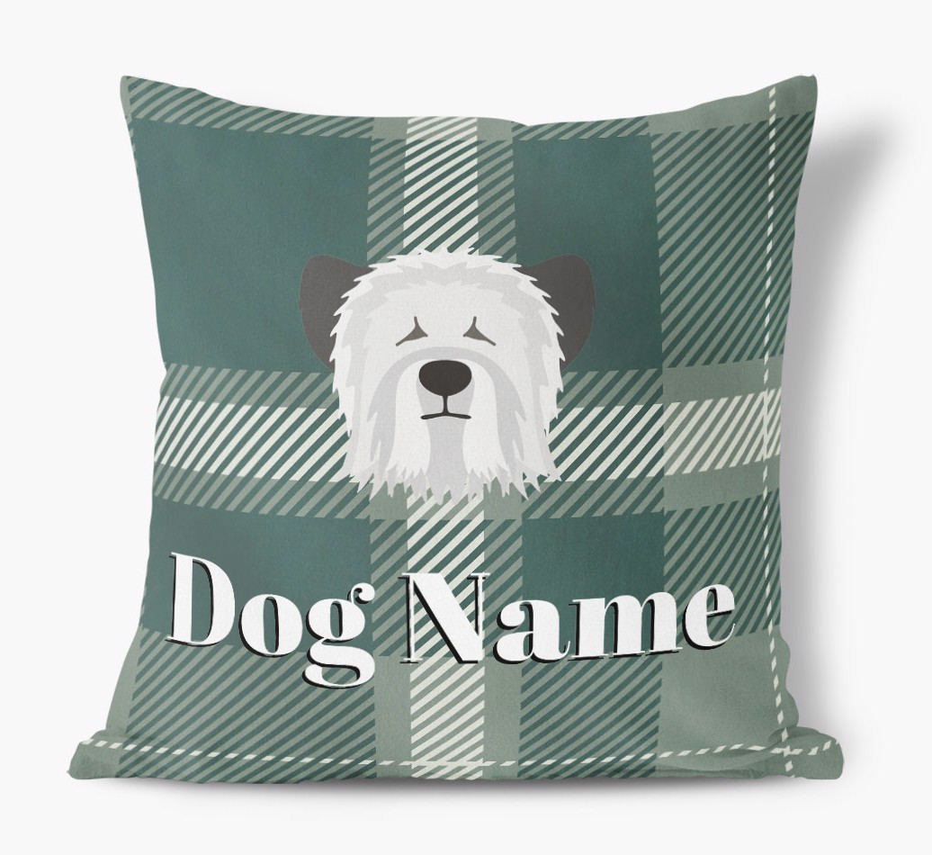 Tartan Pattern: Personalised {breedFullName} Soft Touch Cushion