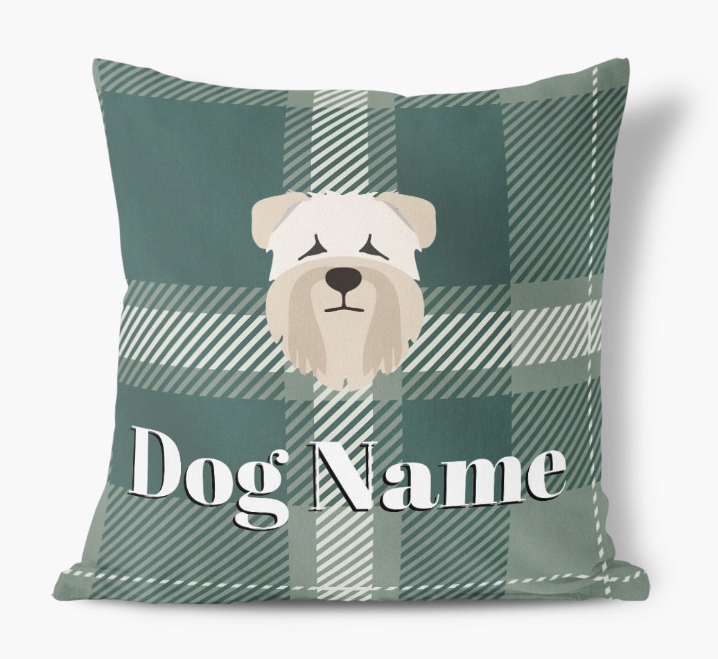 Tartan Pattern: Personalised {breedFullName} Soft Touch Cushion