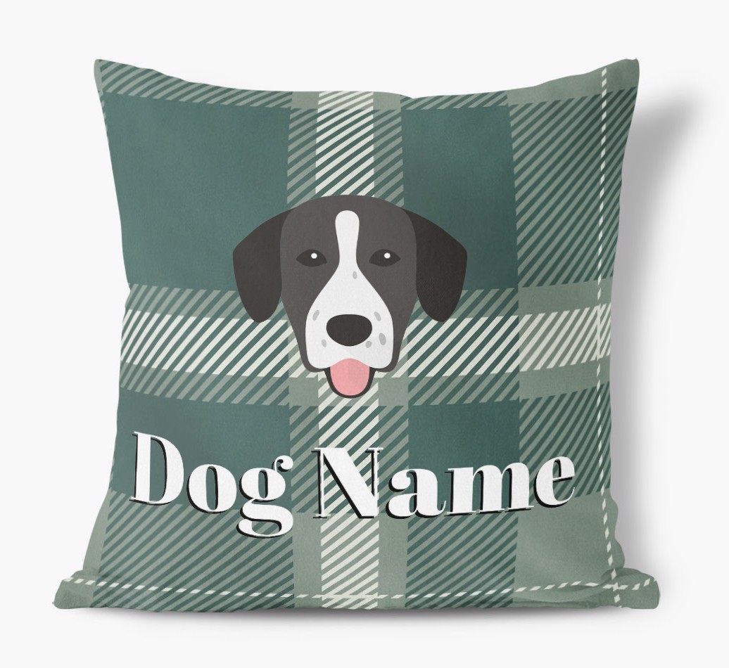 Tartan Pattern: Personalised {breedFullName} Soft Touch Cushion
