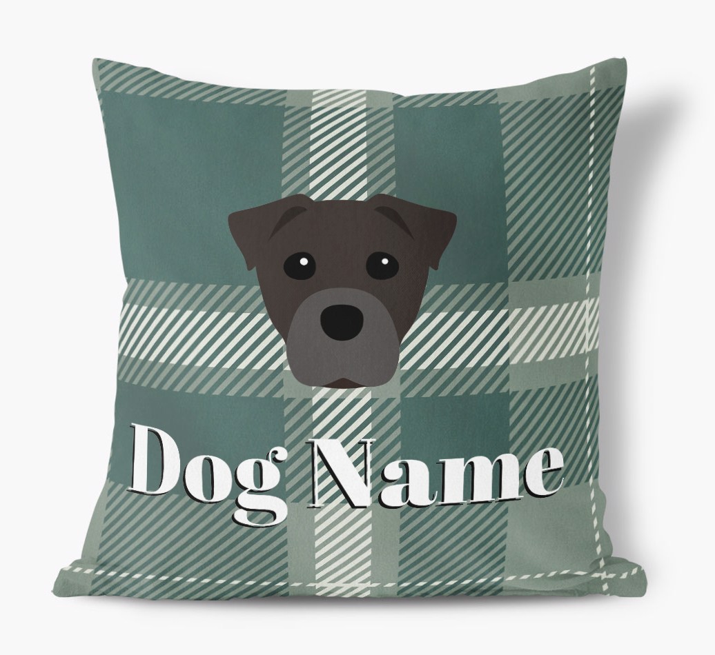 Tartan Pattern: Personalised {breedFullName} Soft Touch Cushion