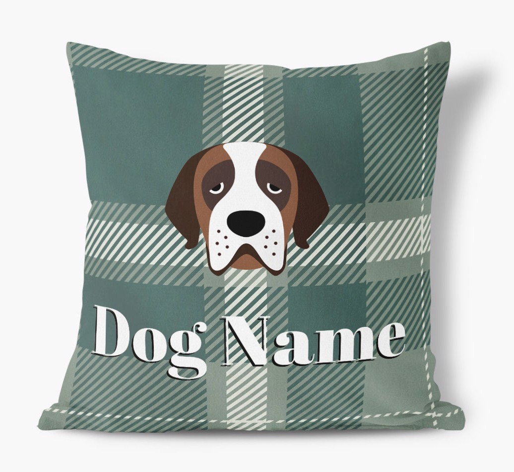 Tartan Pattern: Personalised {breedFullName} Soft Touch Cushion