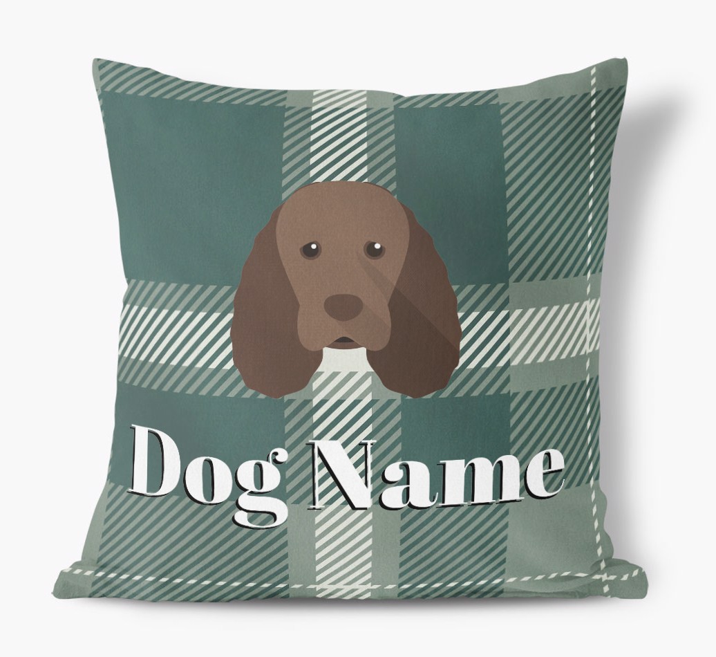 Tartan Pattern: Personalised {breedFullName} Soft Touch Cushion