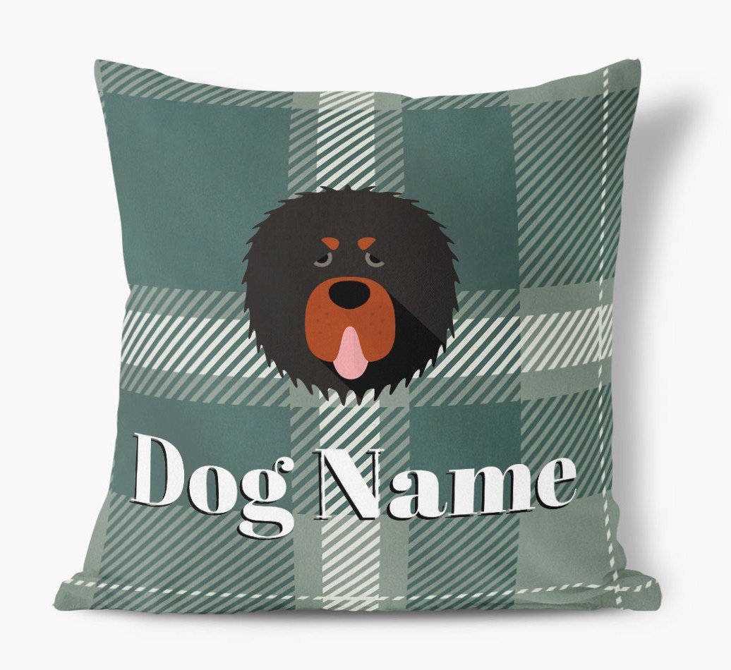 Tartan Pattern: Personalised {breedFullName} Soft Touch Cushion